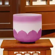 7 Inch 432Hz B Note Crown Chakra Purple Lotus Design Crystal Singing Bowl