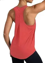 QUEQUETREE Women's Running Tank Tops Loose Fit Racerback Workout Athletic Gym Yoga Shirts