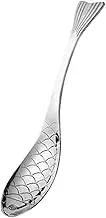 Tablespoons 304 Stainless Steel Goldfish Spoon Creative Children Eating Student Spoon Spoon Drinking Porridge Coffee Spoon Spoon Cute 2pcs Serving Spoon (Color : Silver, Size : Small)
