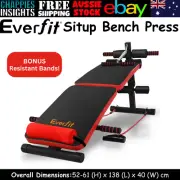 Everfit Adjustable Sit Up Bench Press Weight Gym Home Exercise Fitness Decline