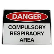 3x Warning Danger Compulsory Respiratory Area Sign 300*200mm Safety Workshop