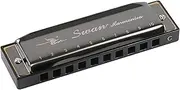 Sw1020-7 10 Holes 20 Tones Blues Diatonic Harmonica Key of C Mouth Organ with Abs Case Standard Performance Harmonica for Beginners Students Adults Siyah
