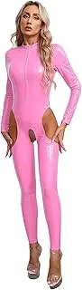 [GRRKDFQ] Women Lingerie Open Crotch Jumpsuit Back Zipper Crotch Lingerie