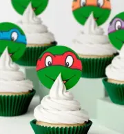 Edible Turtles Wafer cupcake Topper Birthday Decorations