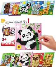 Little Jupiter DIY Pom Pom Art - Makes 10 Art Pieces - Boy & Girl Crafts for Toddler Ages 3-5 - Arts and Crafts Set