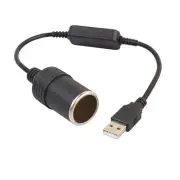 5V USB A Male To 12V Car Socket Female Cable Adapter 30cm Accessories