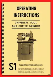 DECKEL S1 Universal Tool and Cutter Grinder Maintenance Operator Manual 1569