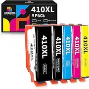 Hookink 410XL Ink Cartridges 5-Pack Compatible for Epson 410 XL T410 T410XL Ink to use for Expression Premium XP-630 830 XP-530 XP-540 XP-640 XP-900 Printer (Black, Cyan, Magenta, Yellow, Photo Black)