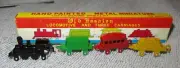 Vtg Old Fashion Locomotive & Carriages Metal Train Set Dollhouse Miniature Japan