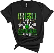 [Generic] Irish I was A Bowling Player, Happy St. Patrick's Day Shamrocks, Matching Sport Player Group Unisex T-Shirt