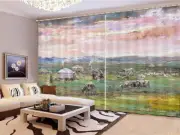 Circular Tent Prairie 3D Curtains Blockout Photo Printing Curtains Drape Fabric