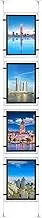 HKSIGN LED Real Estate Window Display Panel, A4 Size, Black Acrylic Frame, Portrait Orientation Backlit Light Poster Frame Message Boards Hanging Signs (Vertical Hanging, 4pcs A4 a Group)