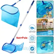 Large Pool Skimmer Leaf Rake Net+Pole Cleaning Swimming Pool Fine Mesh Netting