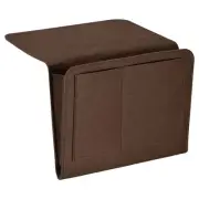 11" Felt Bedside Organizer Bed Hanging Caddy 5 Pockets Hanging Bag, Brown