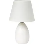 Pemberly Row Ceramic Globe Table Lamp in Off White with Off White Shade