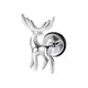 316L醫療鋼 麋鹿小鹿 旋轉式耳環-銀 防抗過敏 單支販售 (6折)