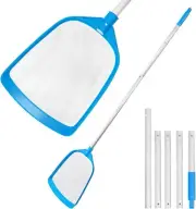 Pool Leaf Skimmer Net Ultra Fine Mesh with Aluminum Poles 5 Sections 6 Feet