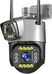 Surveillance Cameras Dual Lens 4G IP Camera WiFi 8MP 4K Outdoor Smart Home Night Vision Digital Zoom CCTV Camara(A/U,8MP 64G Card)