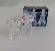 2pc Set Studio Nova Sparta Lead Crystal Taper Candle Holders #C645