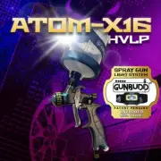 Atom Mini X16 HVLP Gravity Feed SprayGun Professional Automotive Tool w/ Gunbudd