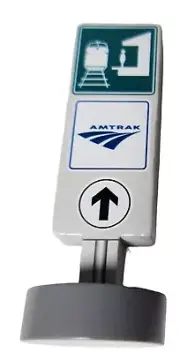 Amtrak Wooden Train Station Sign Compatible with all Wooden Railroads