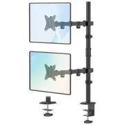 Vertical Dual Monitor Stand - Monitor Desk Mount for 2 Screens Up to 35 Inche...