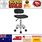 Square Rolling Swivel Stool w/ Backrest Height Adjustable Wheels Black
