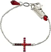 [Mariana] Lady In Red Silver Plated Sideways Cross Bracelet 4520 1070