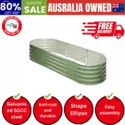 Garden Bed 240x80x42cm Planter Box Raised Container Galvanised Green