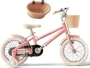 Girls Bike with Basket and Stabilizers – Kids Bike 20 Inch with Adjustable Seat, Bicycle for Kids Ages 8-12, Pink Bike Girls Age 9-12 Years,20IN（6-13years Old）,Pink