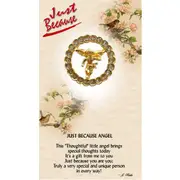 Thoughtful Little Angel Card Just Because 618 and Angel Pin with Austrian Crystals