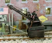 Small Traveling Railroad Work Crane Built up HO scale FINISHED Model 1/87 scale