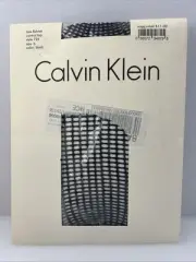 Box Fishnet Control Top Black Calvin Klein Pantyhose Style 726 Size B VTG 2000