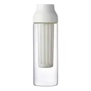 Kinto Capsule 27cm/1L Cold Brew Glass Carafe Pitcher Container w/ Lid White