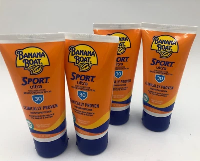 4 Banana Boat Sport Performance Sunscreen, SPF 30, Water Resistant, 3 fl oz