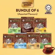 OLDTOWN Instant Premix White Coffee, 15 Sticks [HALAL] (Bundle of 6)