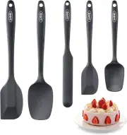 Silicone Spatula Set, 5 Pack Heat Resistant Silicone Rubber Spatula for Baking,