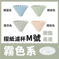 在飛比找momo購物網優惠-【日本Origami】摺紙濾杯霧色款 M號 含樹酯底座(世界