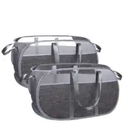 pop-up laundry basket，with Durable Handles collapsible Mesh laundry Hamper,Ea...
