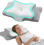 Gemuity Ergonomic Memory Foam Pillow - Contoured Design for Neck & Shoulder Pain Relief, Breathable & Comfortable for Restful Sleep