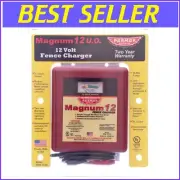 12-Volt Battery Operated Electric Fence Charger - 30-Mile Range with Meter