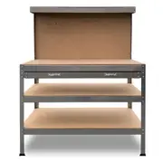 3-Layered Work Bench Garage Storage Table Tool Shop Shelf Silver