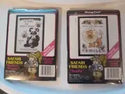 Stoney Creek Safari Friends Counted Cross Stitch Smile/Softest Prayer Lot Of 2