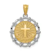 14K Yellow & Rhodium W/Rhodium Baptism Pendant