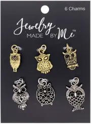 3 Pack Jewelry Made By Me Charms 6/Pkg-Owls 22190120
