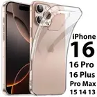 Crystal Clear Soft Gel Silicone Case For iPhone 16 Pro Max 16e Plus 15 14 13 12