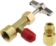 eMagTech Can Tap Refrigerant Dispenser Valve Bottle Opener with Tank Adapter Thread 1/4" SAE and 1/2" AC-ME for R134A R12 AC Charging Hose Air Conditioner