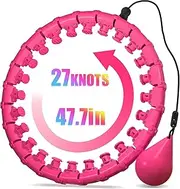 Weighted Infinity Hoop for Adult Weight Loss, 2 in 1 Smart Fitness Workout Hula Circle Hoops with 27 Detachable Knots, Exercise Fit Hoop Suitable for Women and Beginners