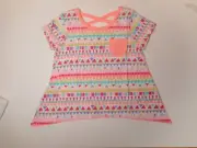Toddler Girls Shirts Tops Beautiful Peach Indian print Blouses Outfits 2T