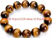 New 10mm Natural Yellow Tiger's Eye Stone Round Beads Stretchy Bracelet Bangle